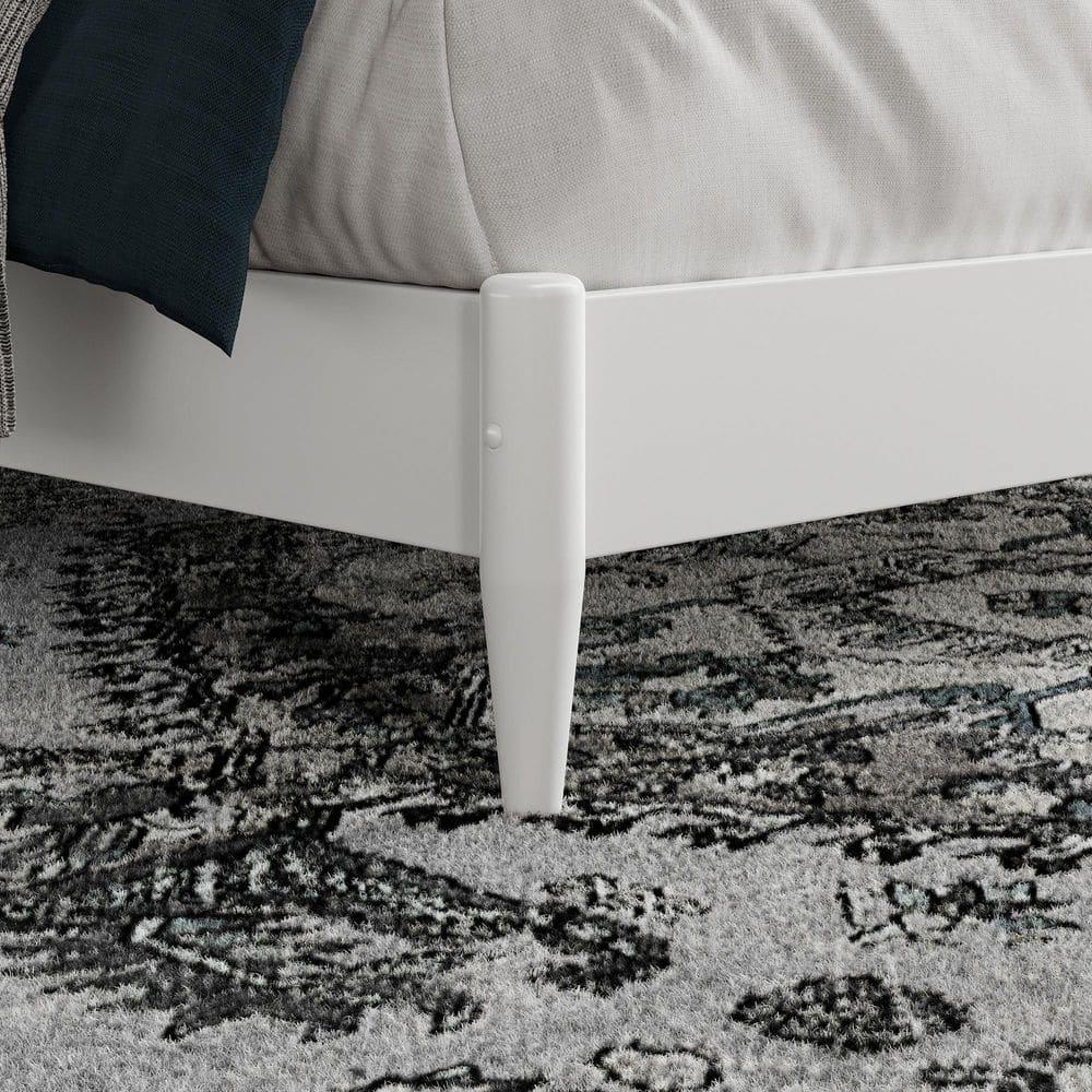 AFI Charlotte Queen Solid Wood Low Profile Platform Bed, White