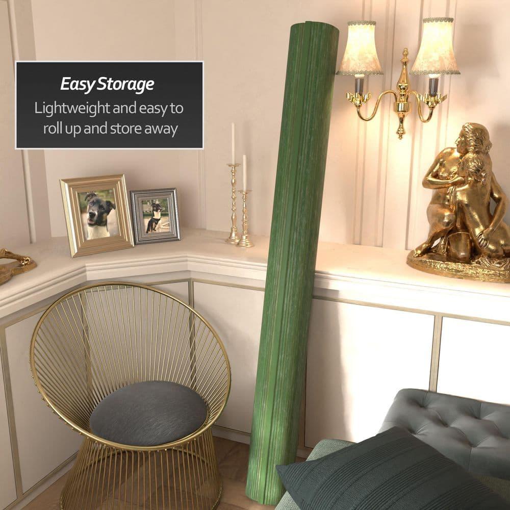 6 ft. Tall Bamboo Wave Screen - Distressed Green