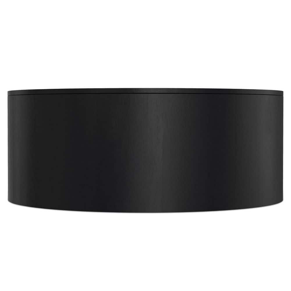 Simpli Home Millbury 36"W Solid Mango Wood Contemporary Round Drum Coffee Table, Fully Assembled