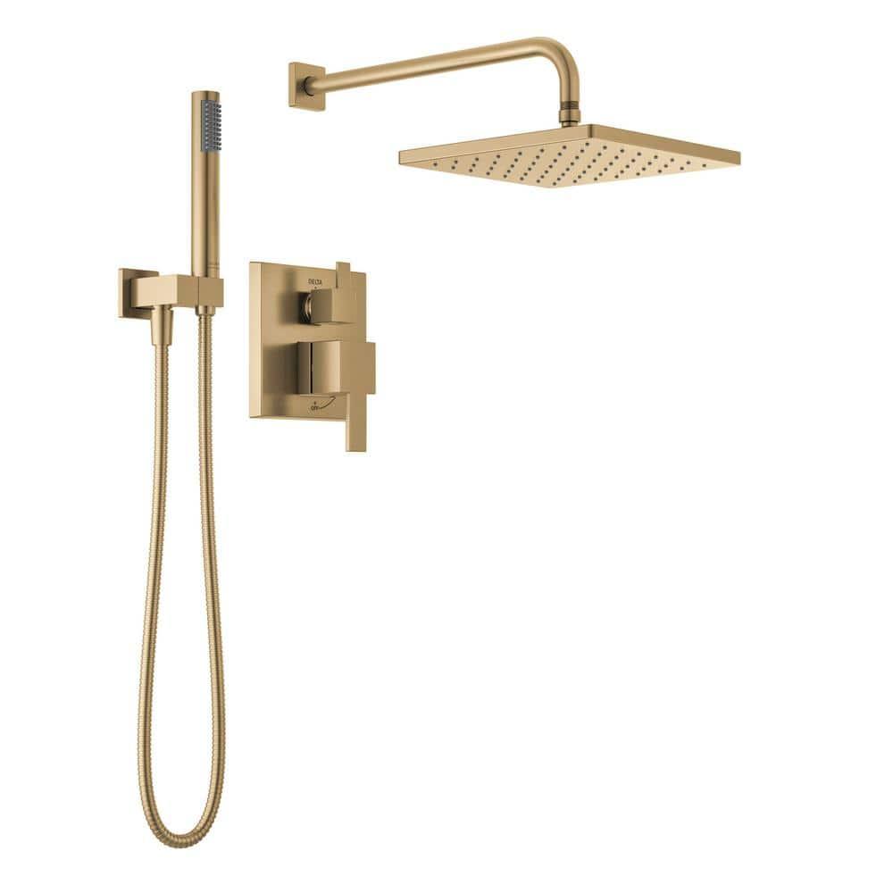 Modern Raincan Square Shower System, Rain Shower Head with Handheld Spray, Shower Faucet Set