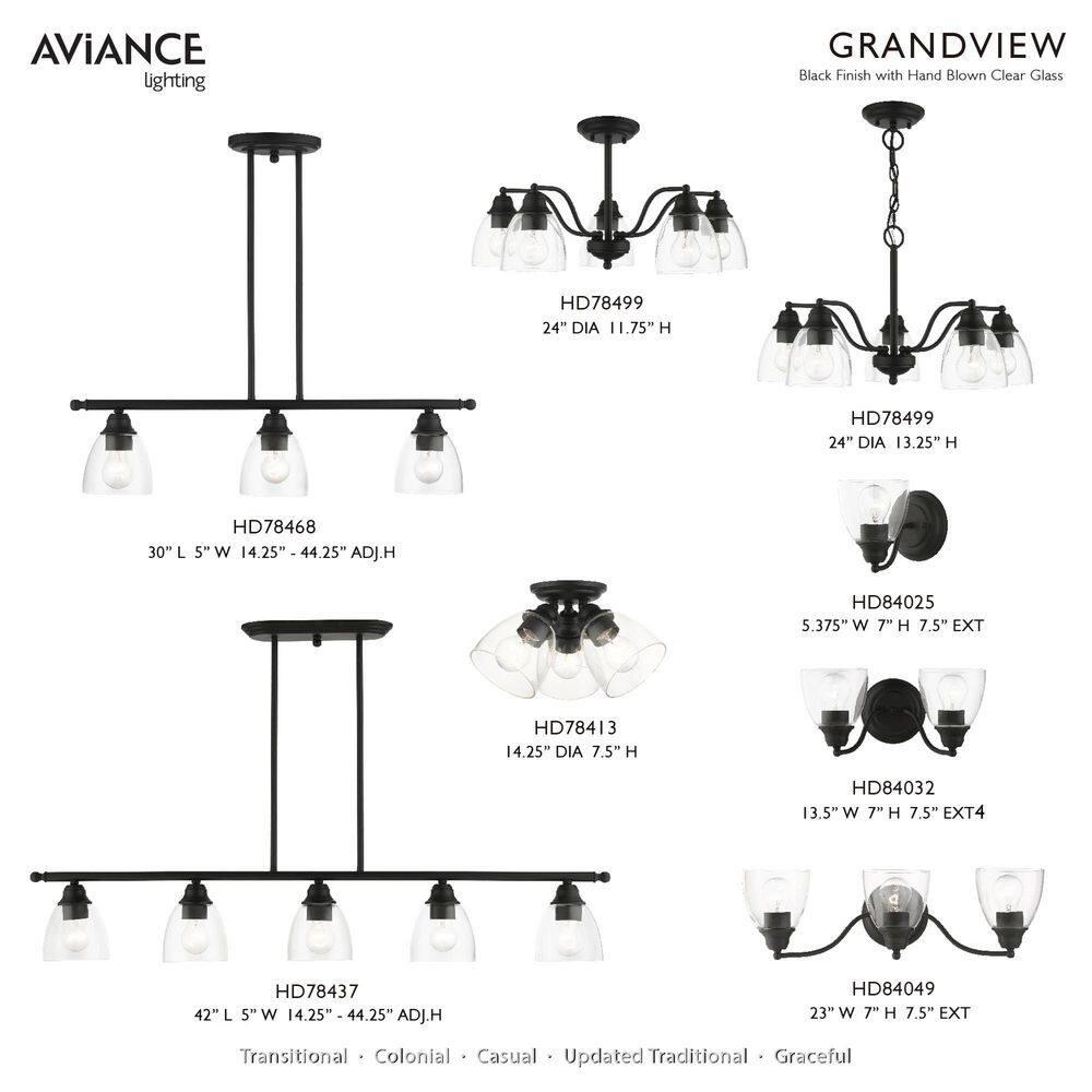 Livex Lighting Montgomery 3 - Light Flush Mount in  Black