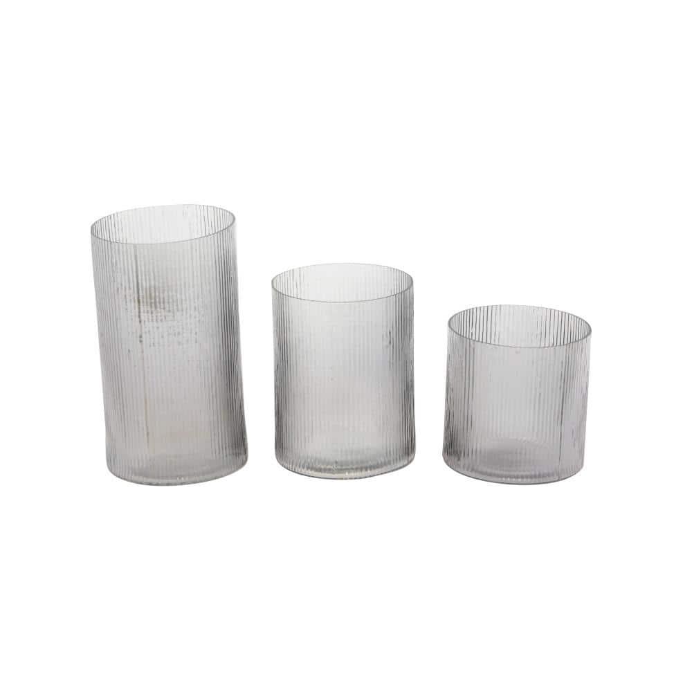 DecMode  5", 7", 9"H Traditional Candlestick, Clear, 3 - Pieces