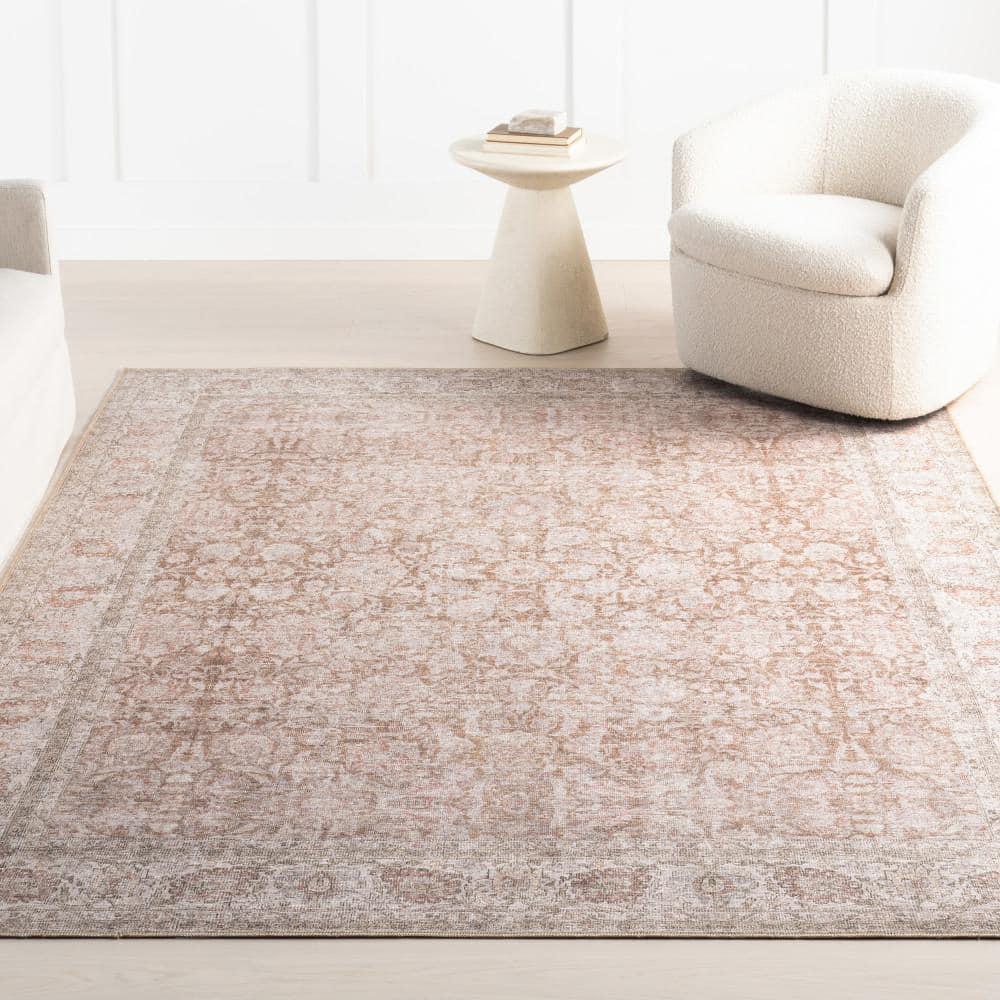Nuloom Hillstone Collection Glenette Traditional Vintage Medallion Area Rug, 5' x 8', Ivory