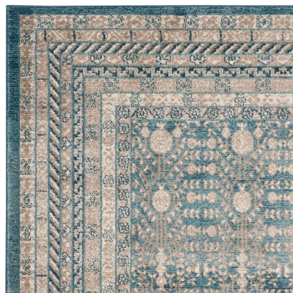 Sofia SOF376 Power Loomed Indoor Area Rug - Blue/Beige - 6'7"x9'2" - Safavieh.