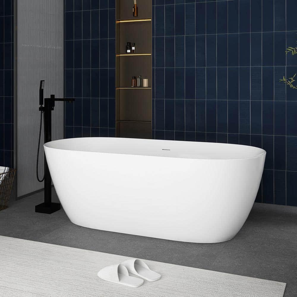 Staykiwi 67'' x 29'' Freestanding Soaking Plastic / Acrylic Bathtub JJCS04BT-67