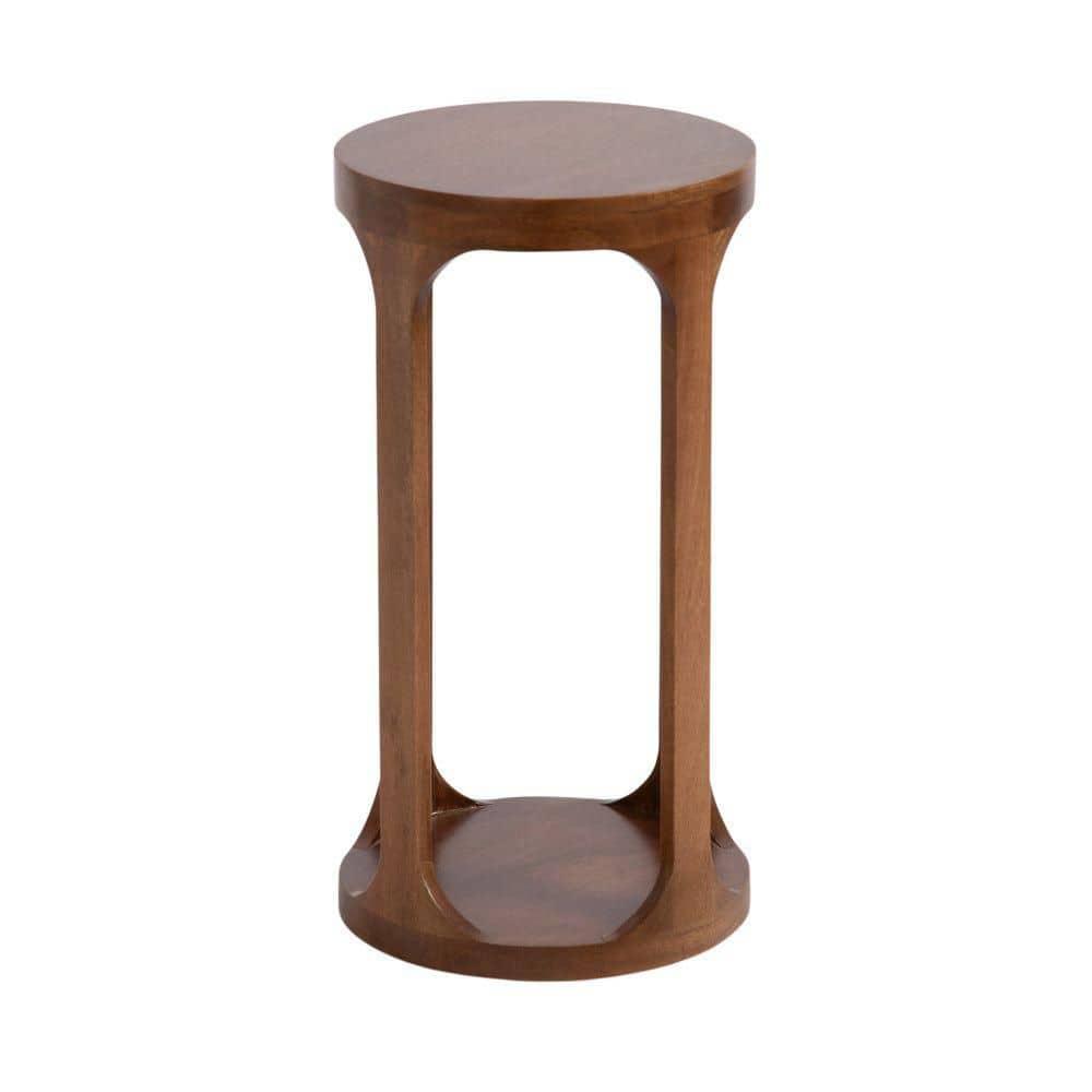 Kate and Laurel Dahl Wood Drink Table, 12x12x23, Walnut Brown