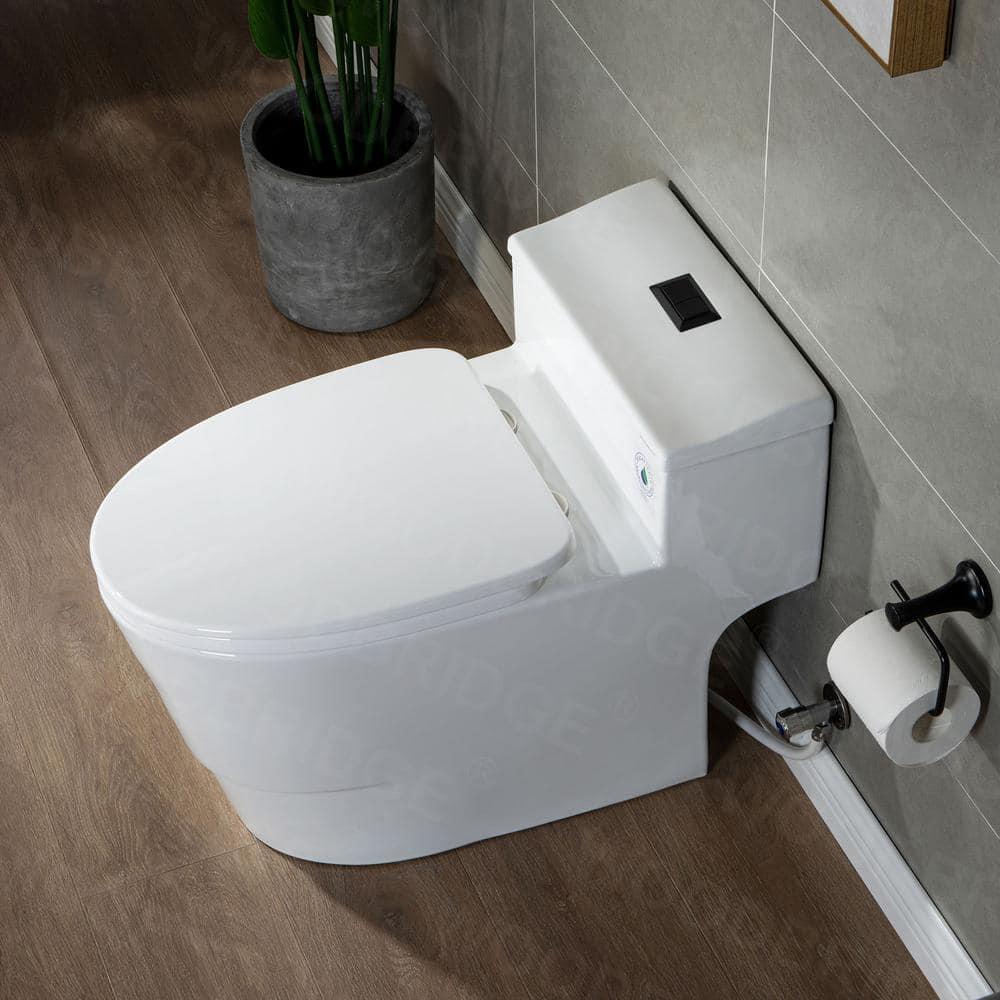 WoodBridge 1.6 Gallons GPF Elongated Comfort Height Floor Mounted One-Piece Toilet (Seat Included)