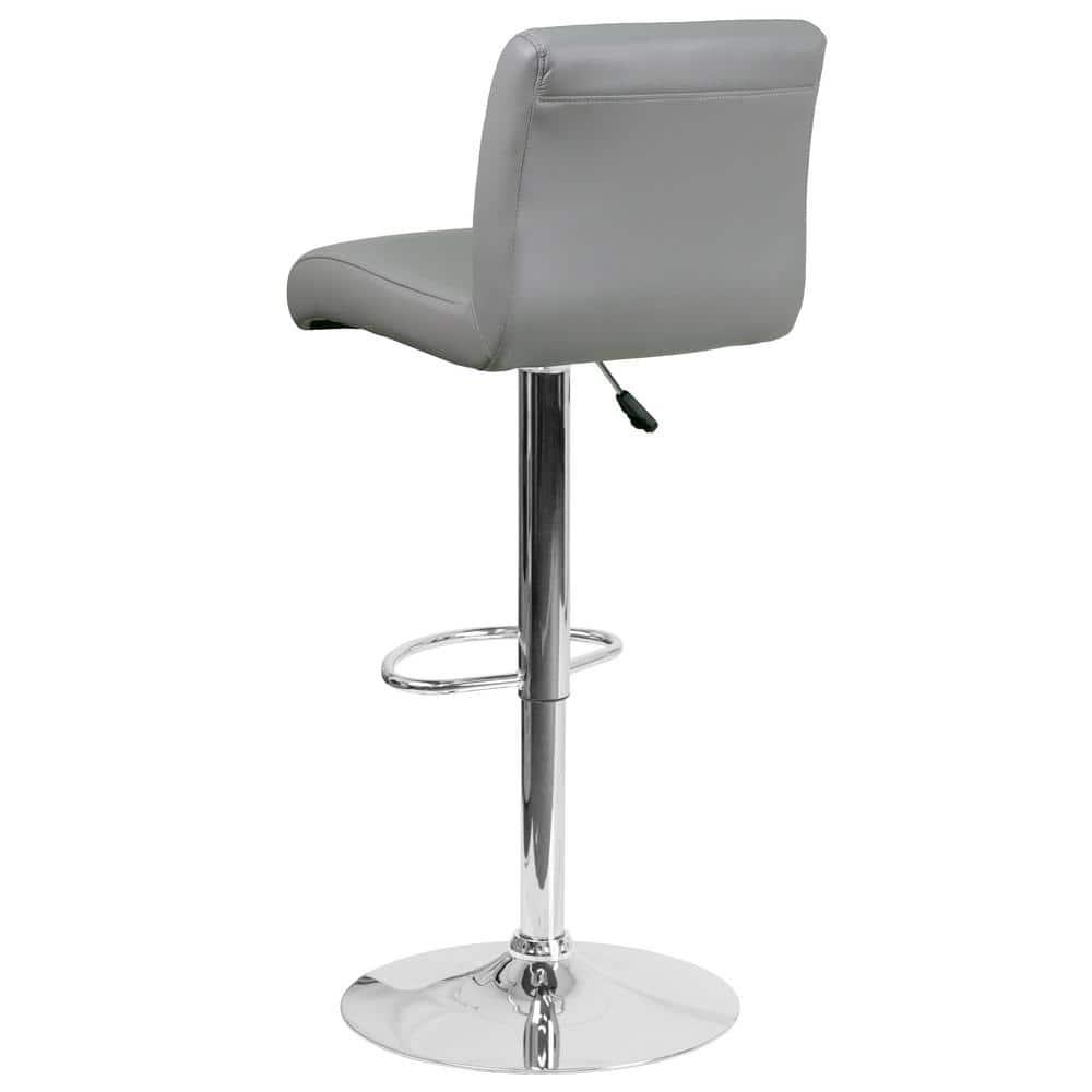 Flash Furniture Contemporary Vinyl Adjustable Height Barstool with Rolled Seat and Chrome Base