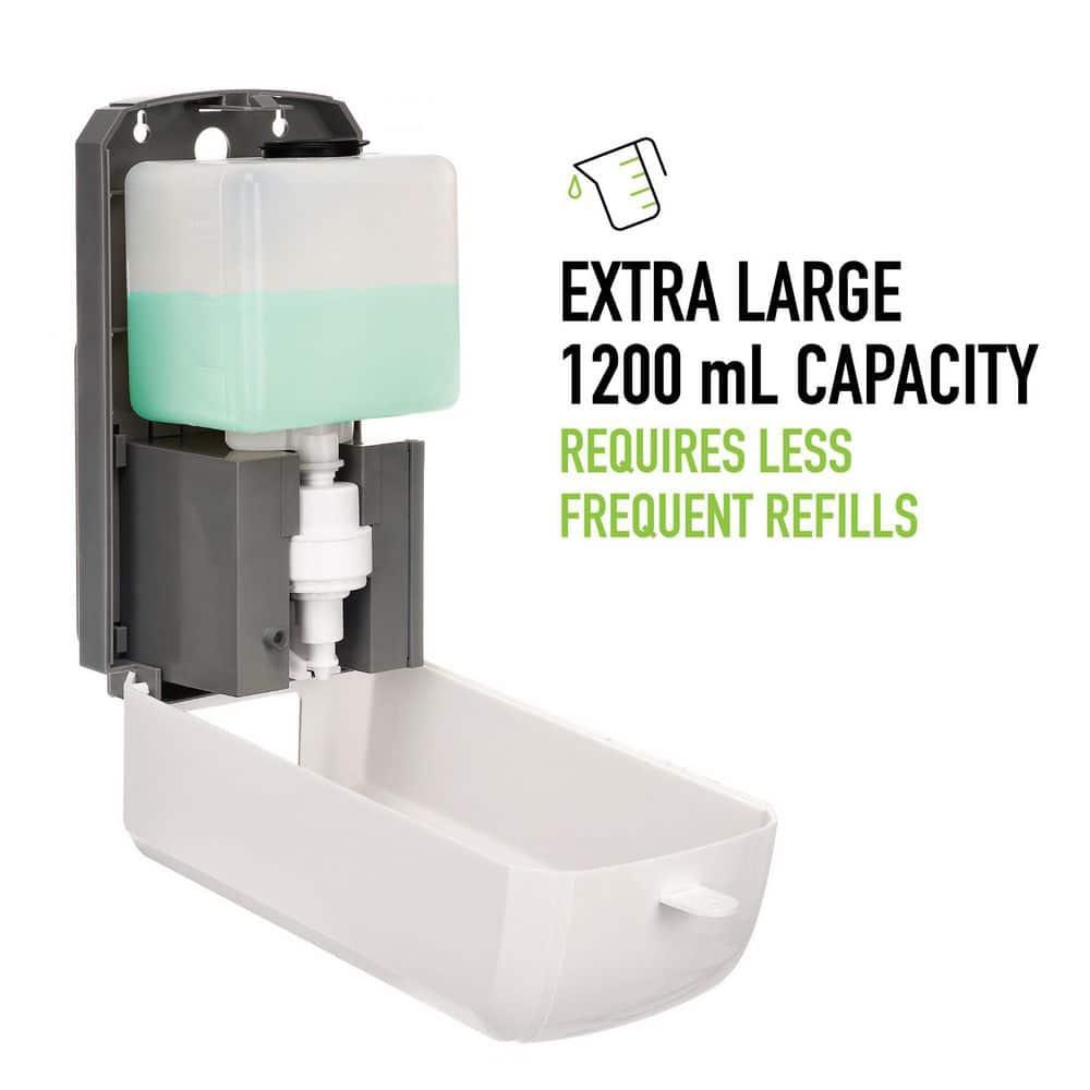 Alpine Industries 1200 ml. Wall Mount Automatic Gel Hand Sanitizer Soap Dispenser in White with Drip Tray (2-Pack)