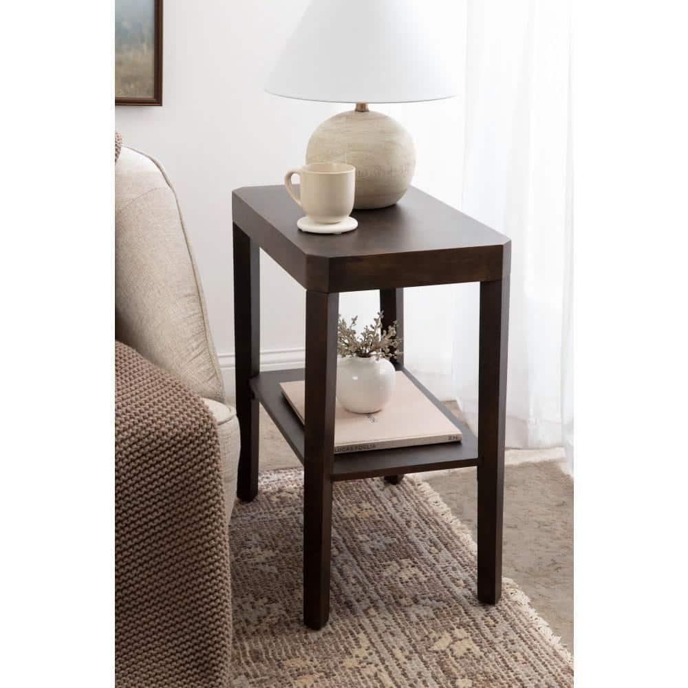 Kate and Laurel Talcott Wood Side Table, 22x14x26, Mocha