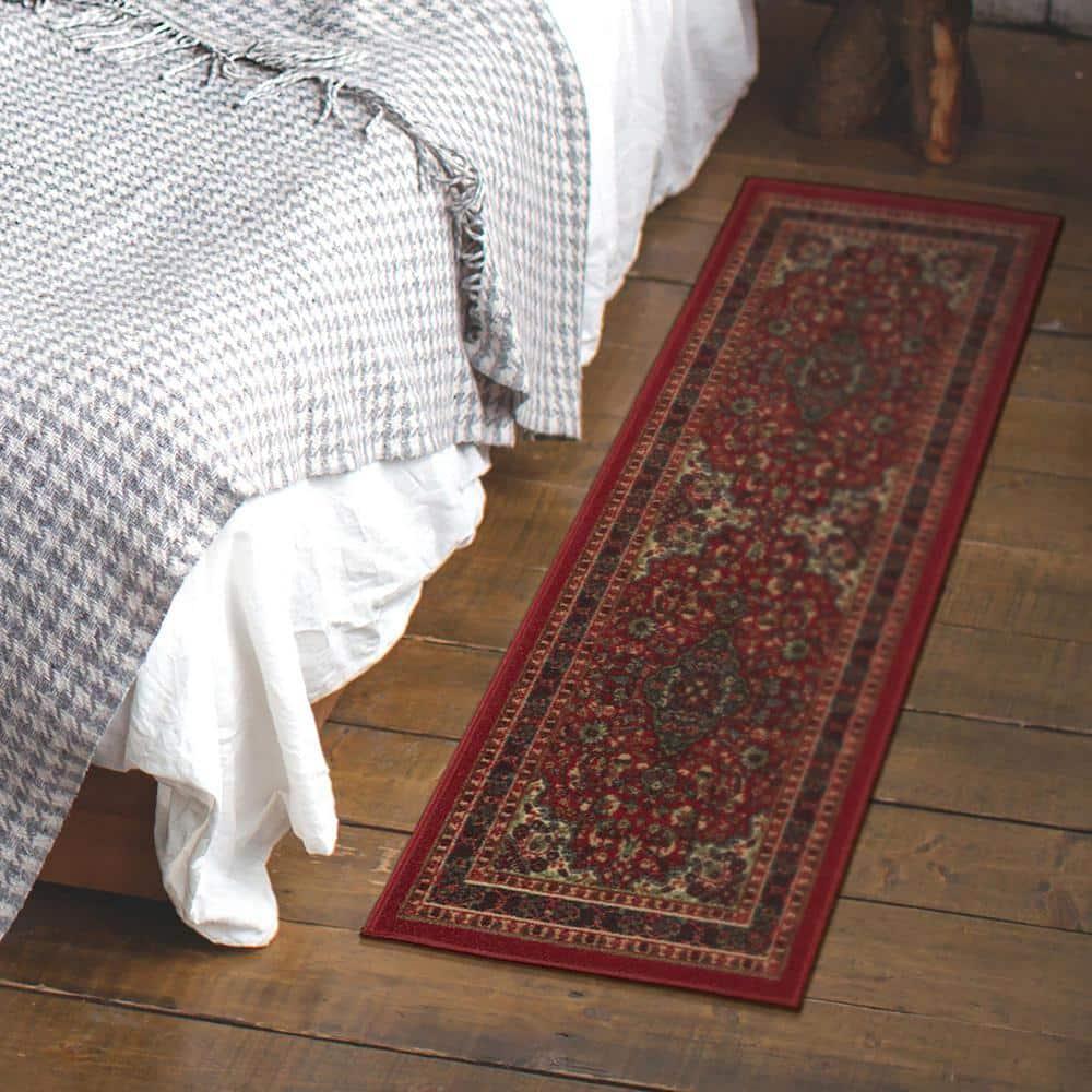 Ottohome Non-Slip Medallion Area Rug For Living Room, Hallway Runner, Entryway Rug, Seafoam Green