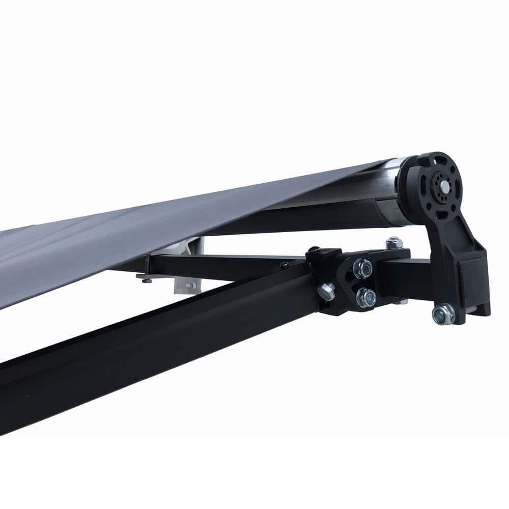 Retractable Home Patio Awning | Deck Canopy |UV Protection Sunshade | Manual Black Frame | Upgraded 2024