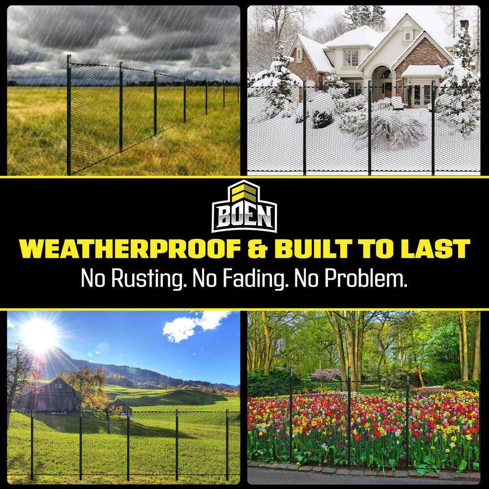 Boen - Plastic Hex Chicken Wire Mesh Temporary Fence Roll (2' x 25' - Black) - Plastic Fence Poultry Netting for Temporary or Semi Permanent Enclosures, Deer Netting Fence, Construction Fencing