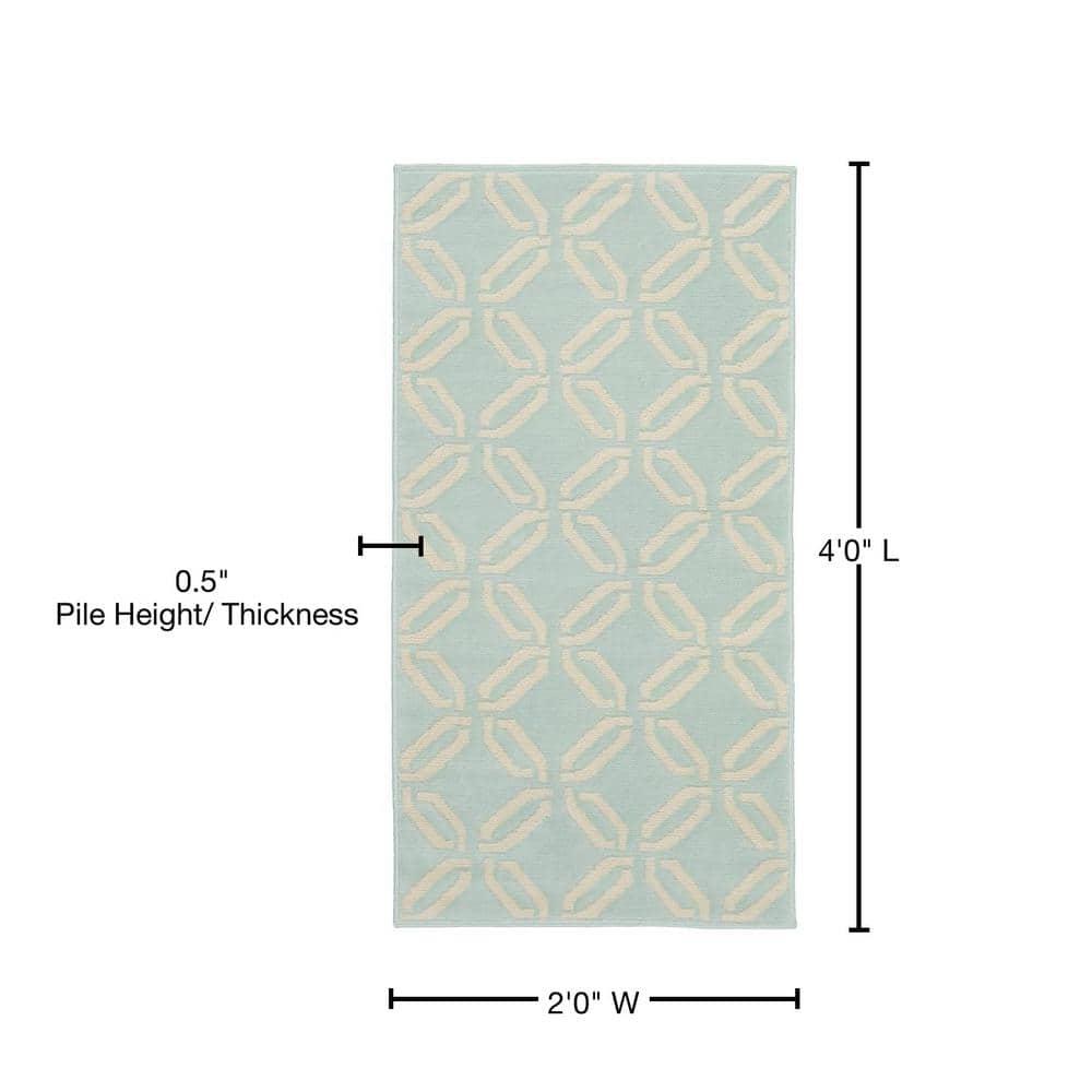 Nourison Jubilant 2 x 4 (ft) Loomed Polypropylene Green Rectangular Indoor Abstract Area rug