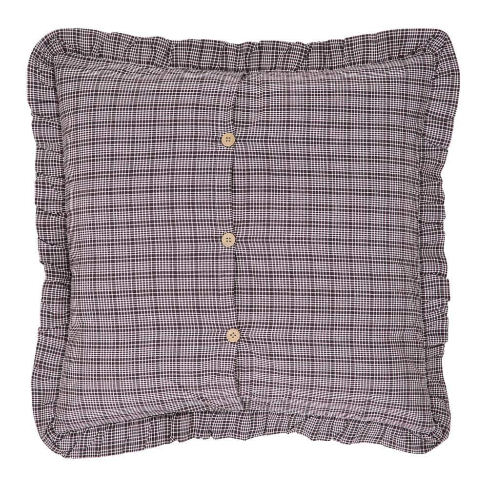 VHC Brands Florette Collection Coffee Brown & White Fabric Euro Sham, Standard - Button Closure