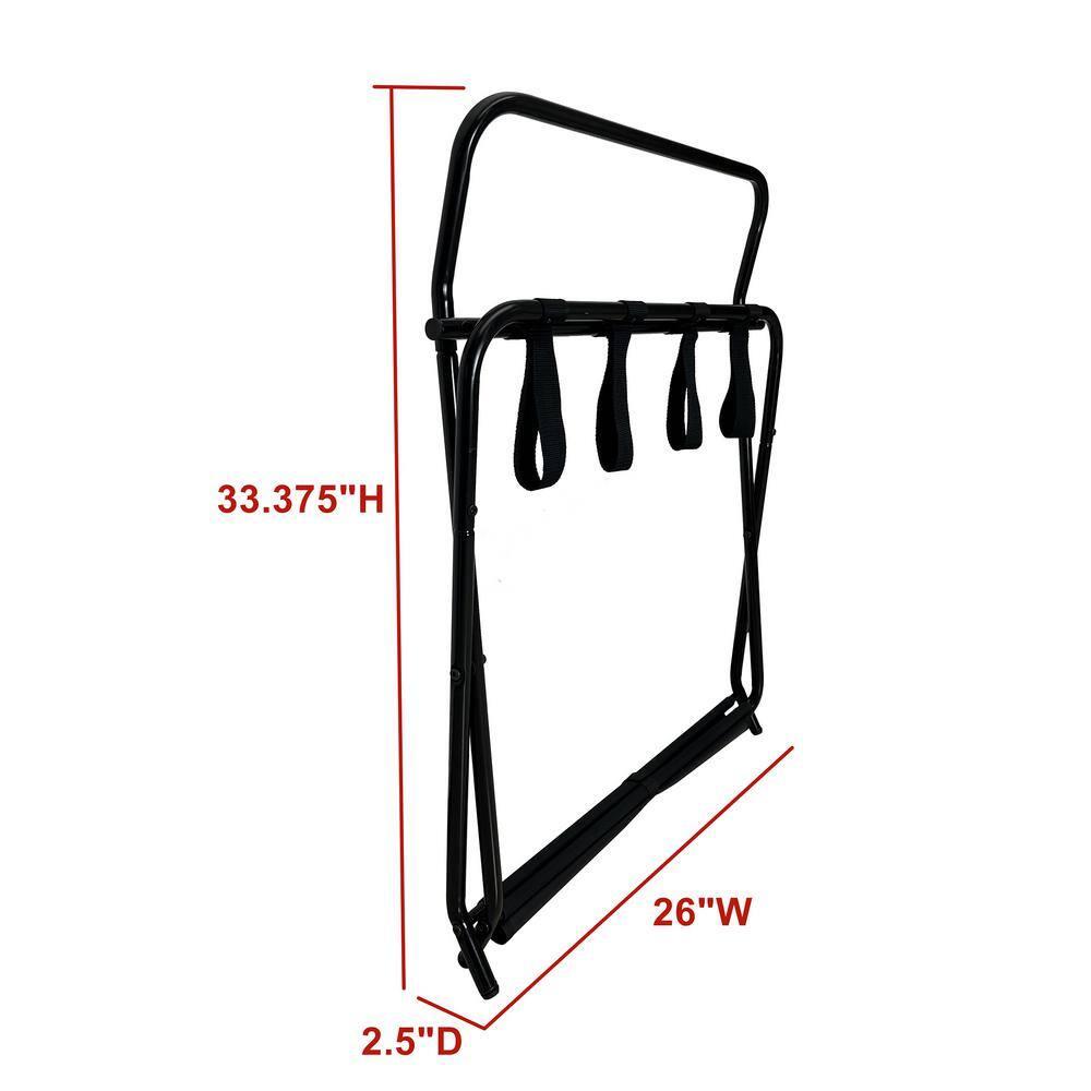 InRoom Designs Folding Luggage Rack - Suitcase Stand With Storage Shelf - Folding Luggage Rack for Guest Room and Bedroom - Sturdy Portable and Stylish Metal Suitcase Stand