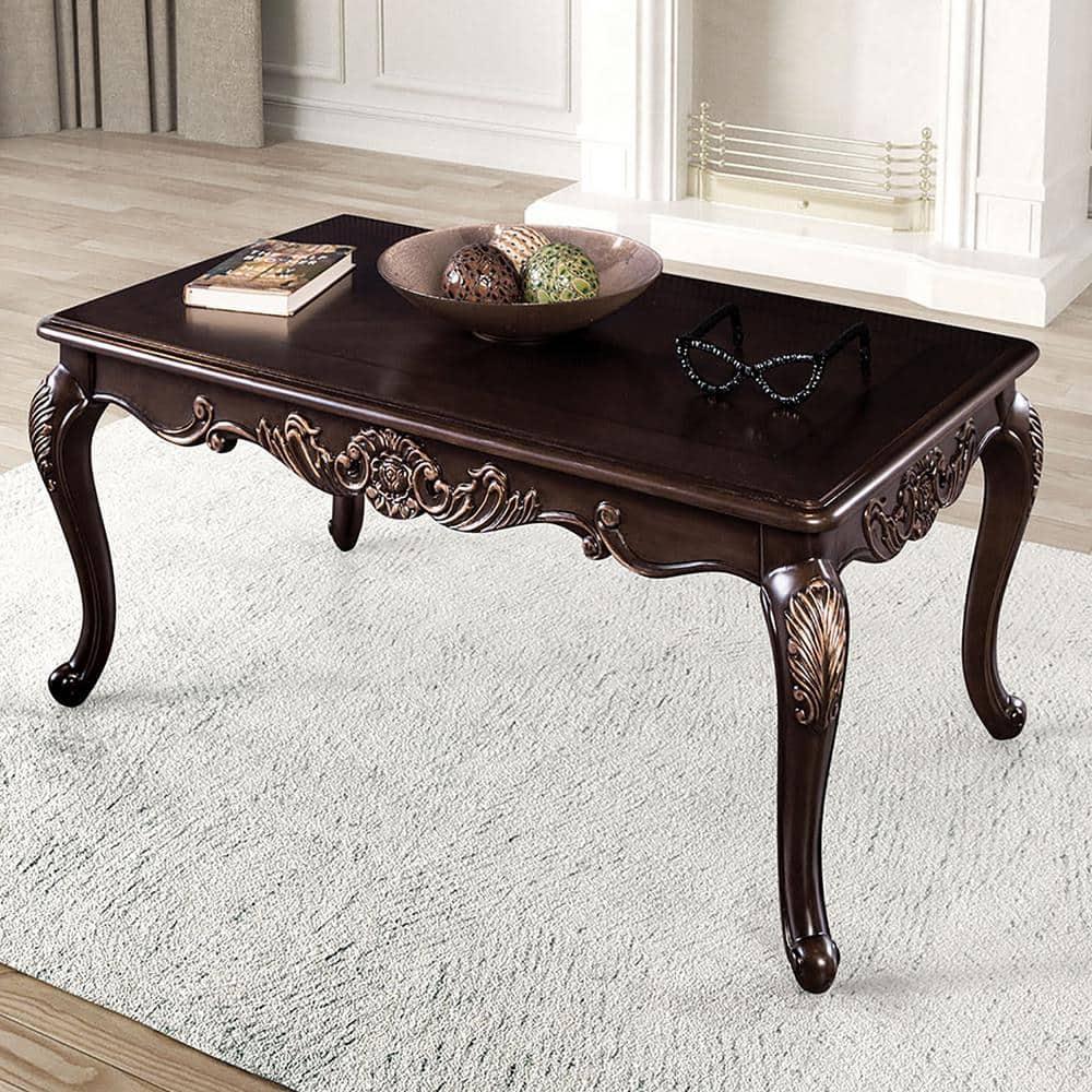 Furniture of America Bowers Traditional Solid Wood 52-inch Coffee Table, Dark Cherry