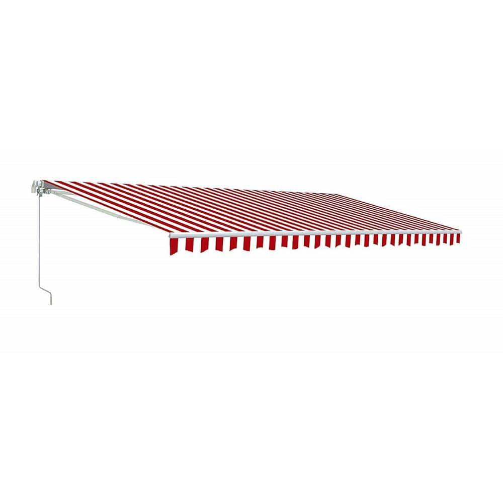 ALEKO Motorized Retractable Outdoor Awning with White Frame