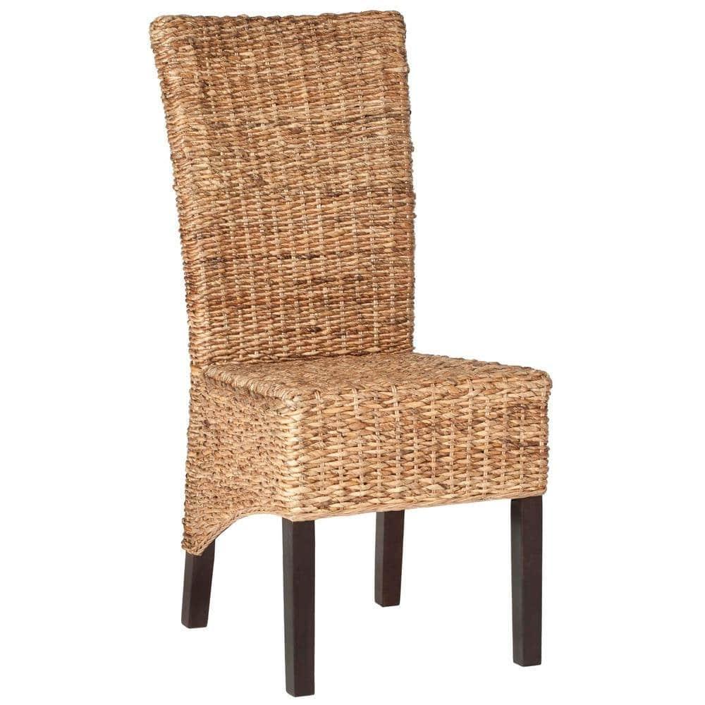 Kiska 18" H Rattan Side Chair (Set of 2) - FOX1021 - Dark Brown - Safavieh Couture