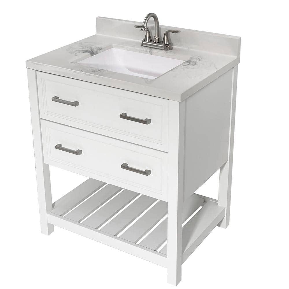 Milan 31'' Single Bathroom Vanity with Solid Surface Top