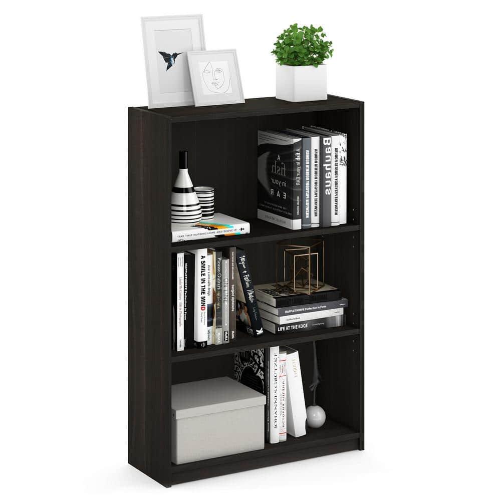 Furinno Easy Assembly 3 Cube Decorative Bookshelf Storage Display Cabinet 3-Tier Multi-functional Open Shelf,Espresso