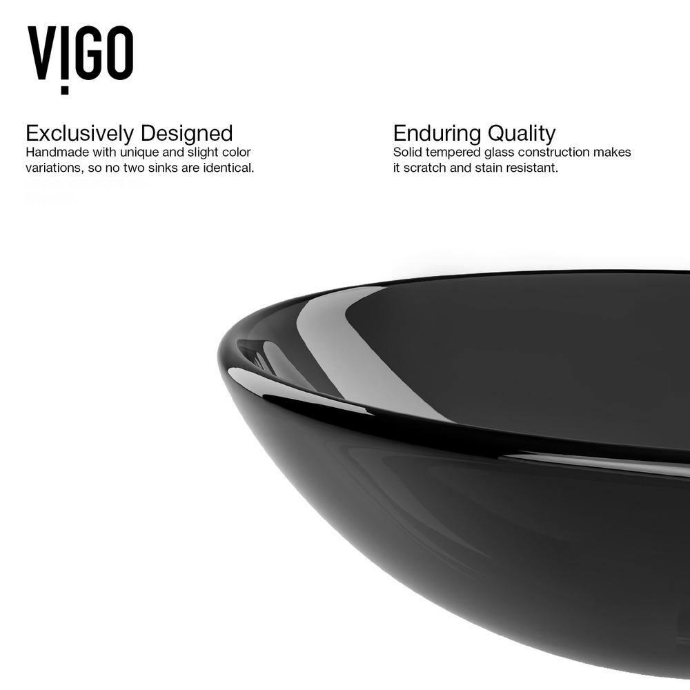 Glass Handmade Circular Vessel Bathroom Sink with Faucet