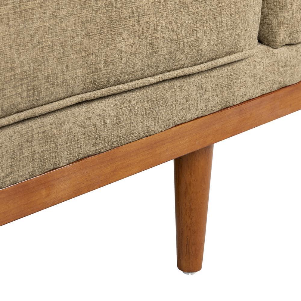Christopher Knight Home Borah Tufted Loveseat with Accent Pillows, Dark Beige/Dark Walnut