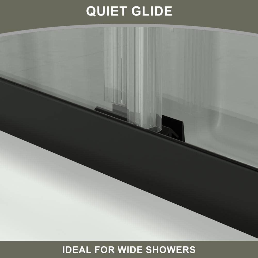 56 - 60 in. W x 58 in. H Semi-Frameless Sliding Bathtub Door in Finish with Clear SGCC Tempered Glass