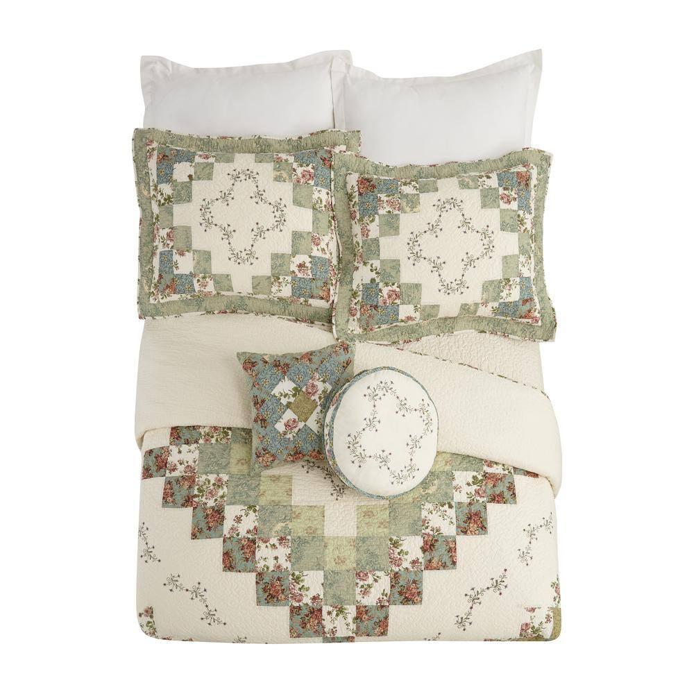 Patchwork Square Decorative Throw Pillow Olivia - Modern Heirloom