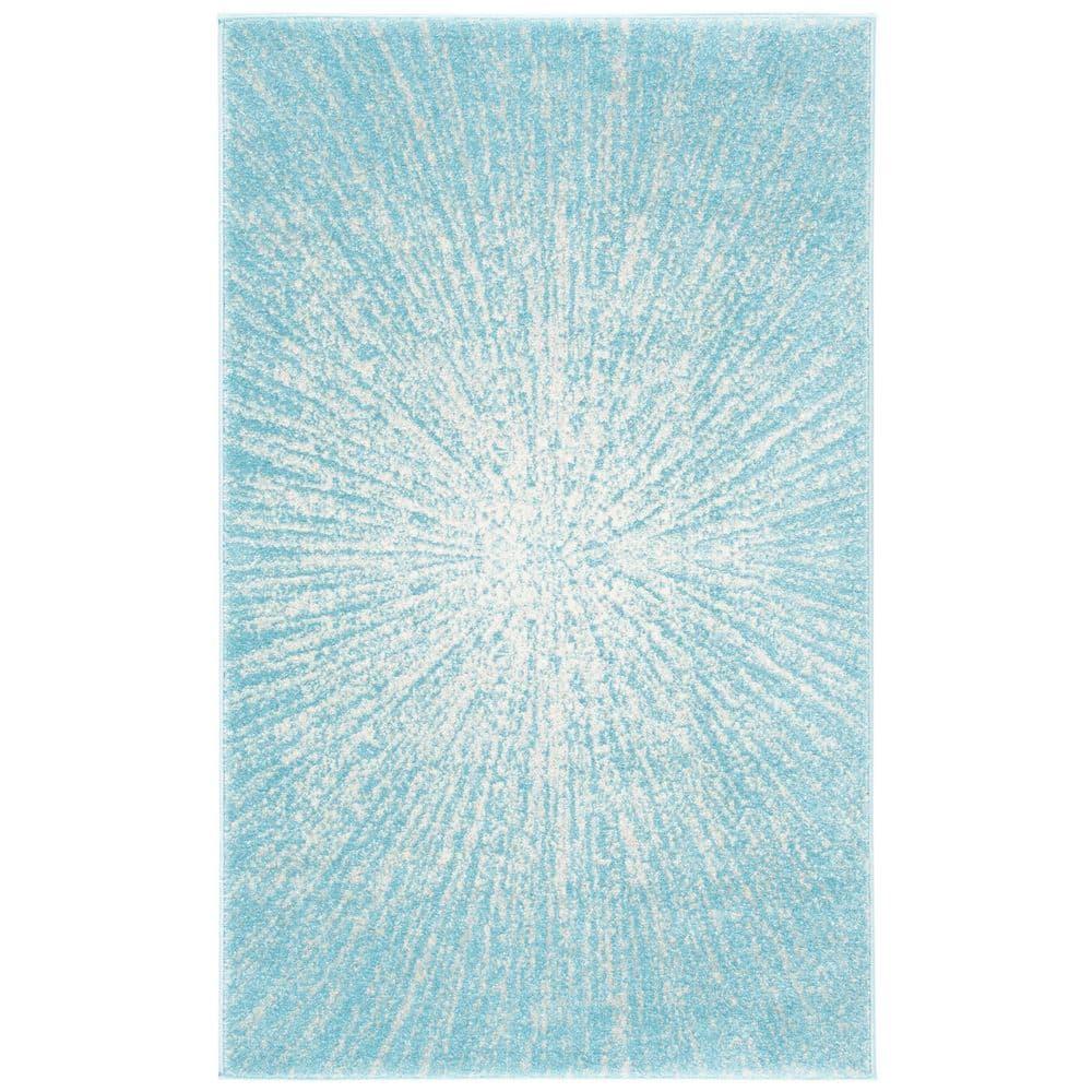 Evoke EVK228 Power Loomed Indoor Accent Rug - Aqua/Ivory - 2'2"x4' - Safavieh