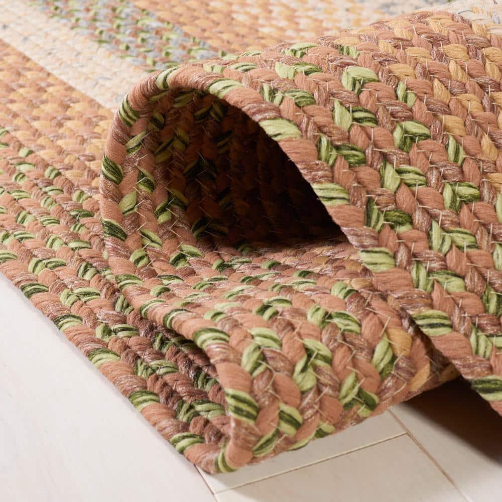 Braided BRD314 Hand Woven Accent Rug - Tan/Multi - 2'x3' - Safavieh.