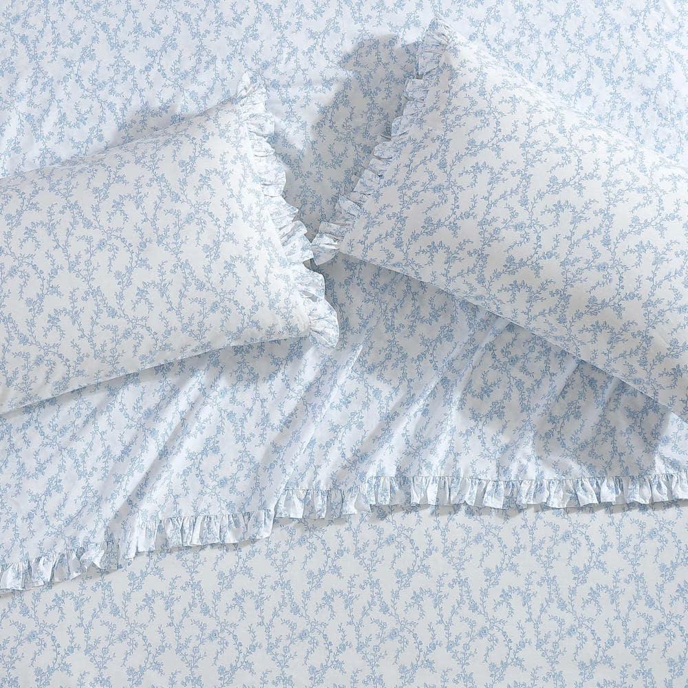 Laura Ashley Evie Laura Ashley Printed Cotton Percale 2 Piece Pillowcase Set