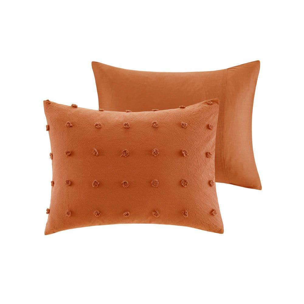 Intelligent Design Brooklyn Cotton Jacquard Duvet Cover Set with Euro Shams and Throw Pillows