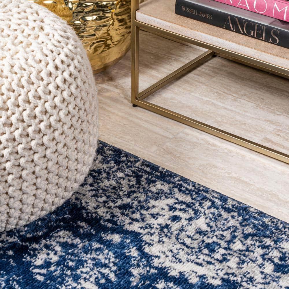 2'x8' Soleiman Modern Persian Runner Rug, Navy - JONATHAN Y
