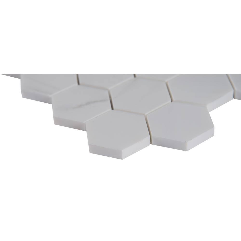 Bianco Dolomite 2" x 2" Marble Mosaic Tile in White