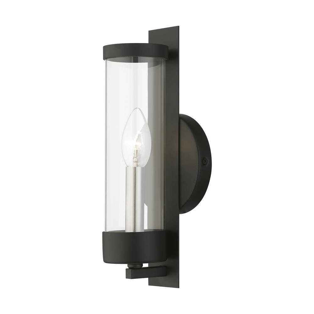 Livex Lighting Castleton 1 - Light Sconce in  Black/Brushed Nickel