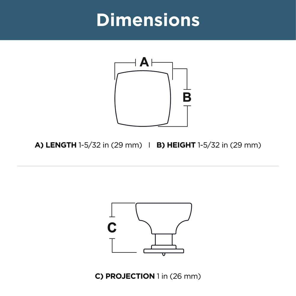 Parow 1.1457'' Square Knob