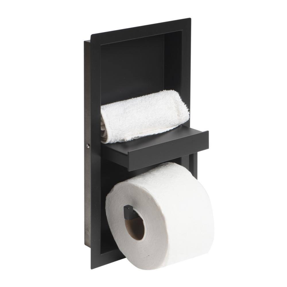 PVD Stainless Steel Recessed Toilet Paper Holder / Bathroom Niche