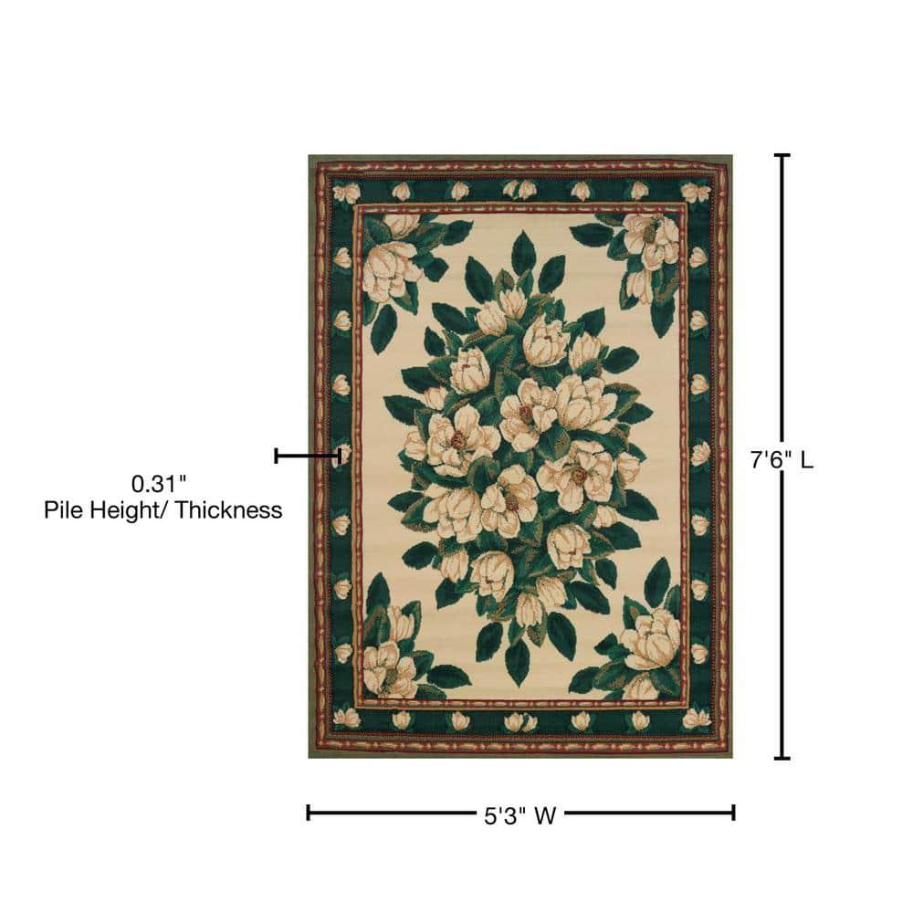 United Weavers Brunswick Eloise Traditional Floral Area Rug, Cream, 5'3" x 7'6"