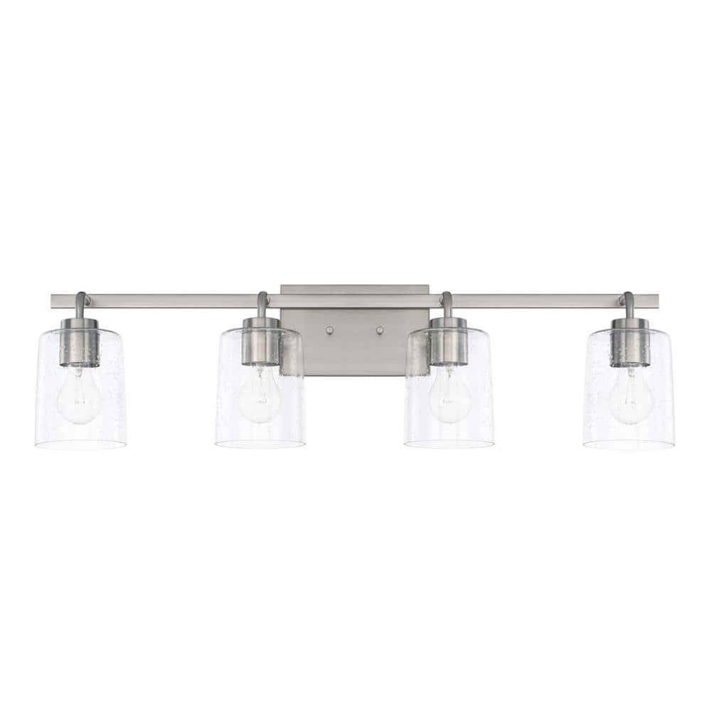 Capital Lighting 128541-449 Greyson 4 Light 34" Wide Bathroom Vanity Light - Nickel