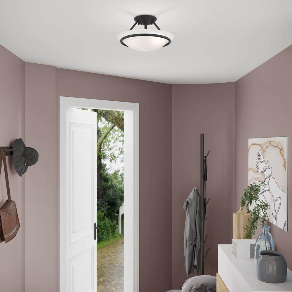 Livex Lighting Newburgh 2 - Light Semi-Flush Mount in  Black