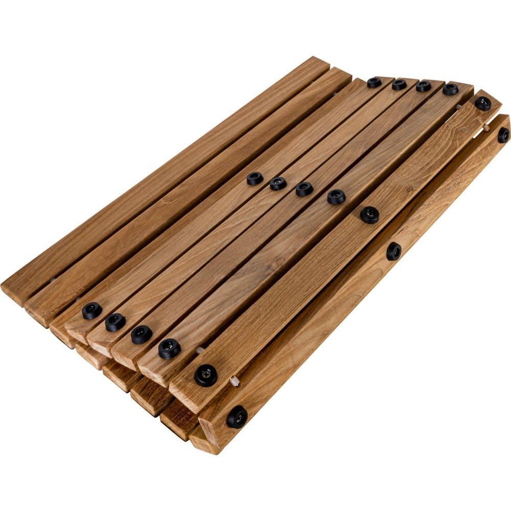 Nordic Teak 19.6" x 19.6" Natural Shower and Bath String Mat - Beige