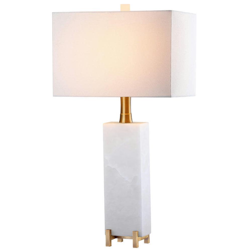 Sloane Alabaster Table Lamp - 30 Inch Height - TBL4065 - White/Gold - Safavieh
