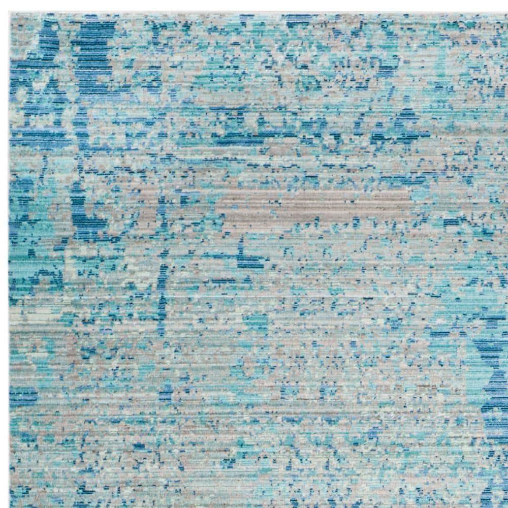 Mystique Light Blue/Multi Large Rectangle Rug-Color:Light Blue/Multi,Shape:Large Rectangle,Size:8' x 10'