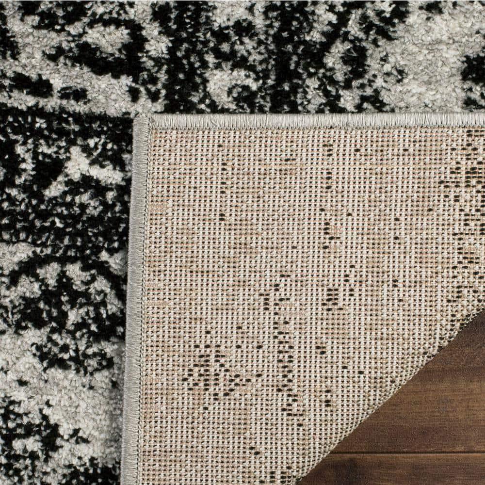Adirondack ADR101 Power Loomed Area Rug - Silver/Black - 8'x8' - Safavieh.