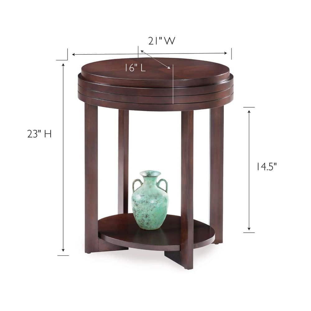 Leick Favorite Finds Oval Wood End Table in Chocolate Cherry
