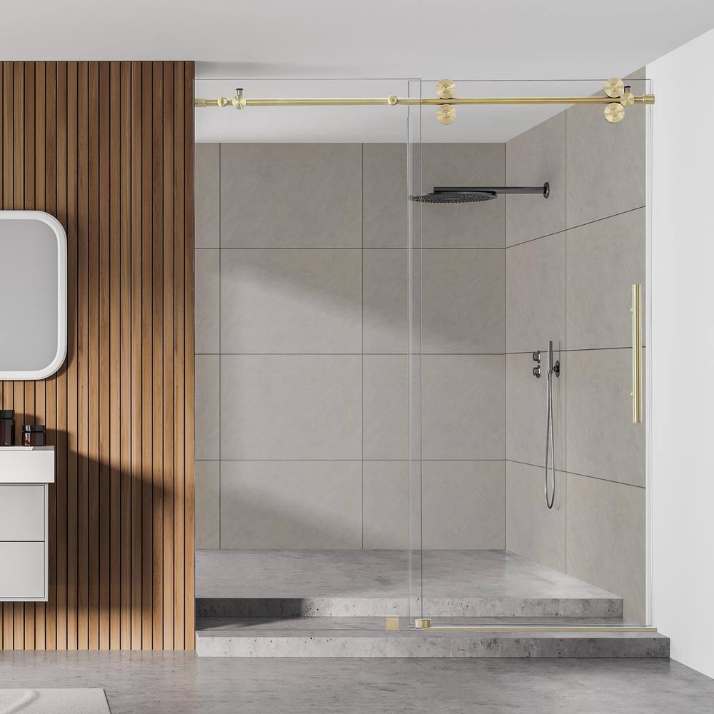 64" - 68" W x 78" H Single Sliding Frameless Shower Door