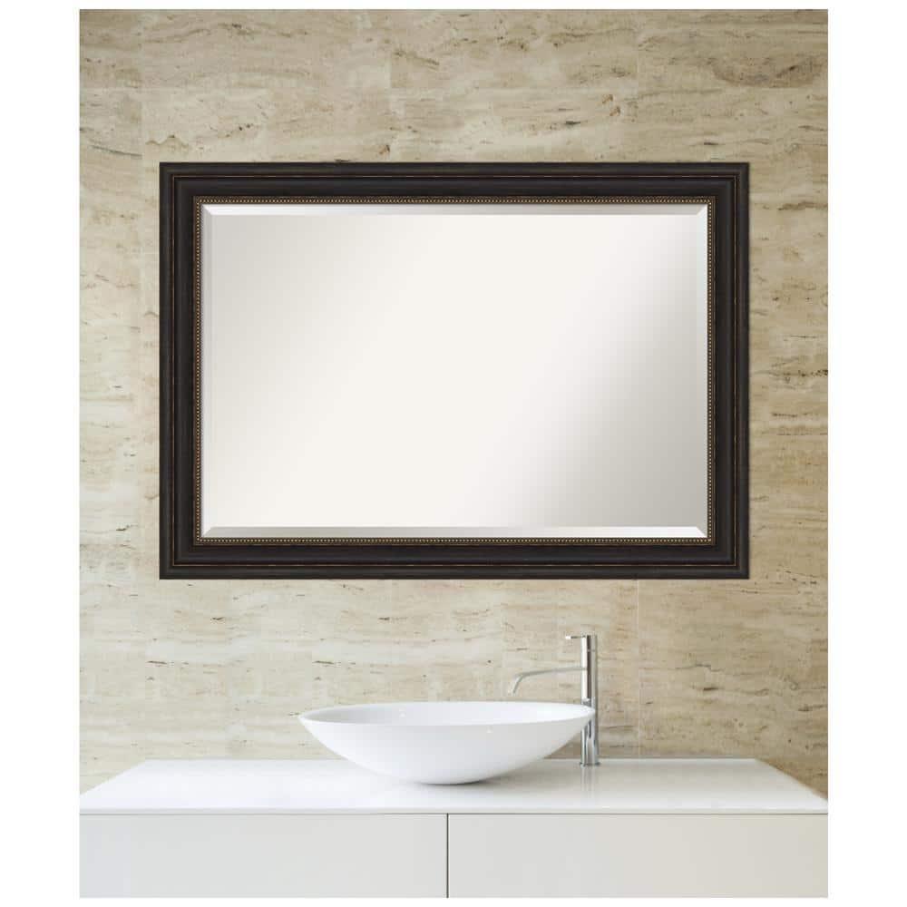 Amanti Art Accent 41.0-Inches x 29.0-Inches Framed Rectangle Bathroom Vanity Mirror ( Burnished Bronze )