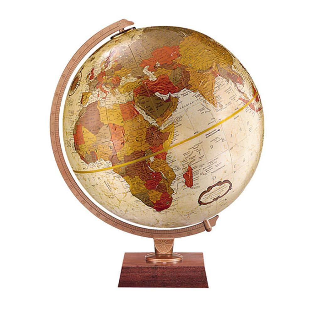 Bronze Metallic 12" Political Map Globe with Walnut Base