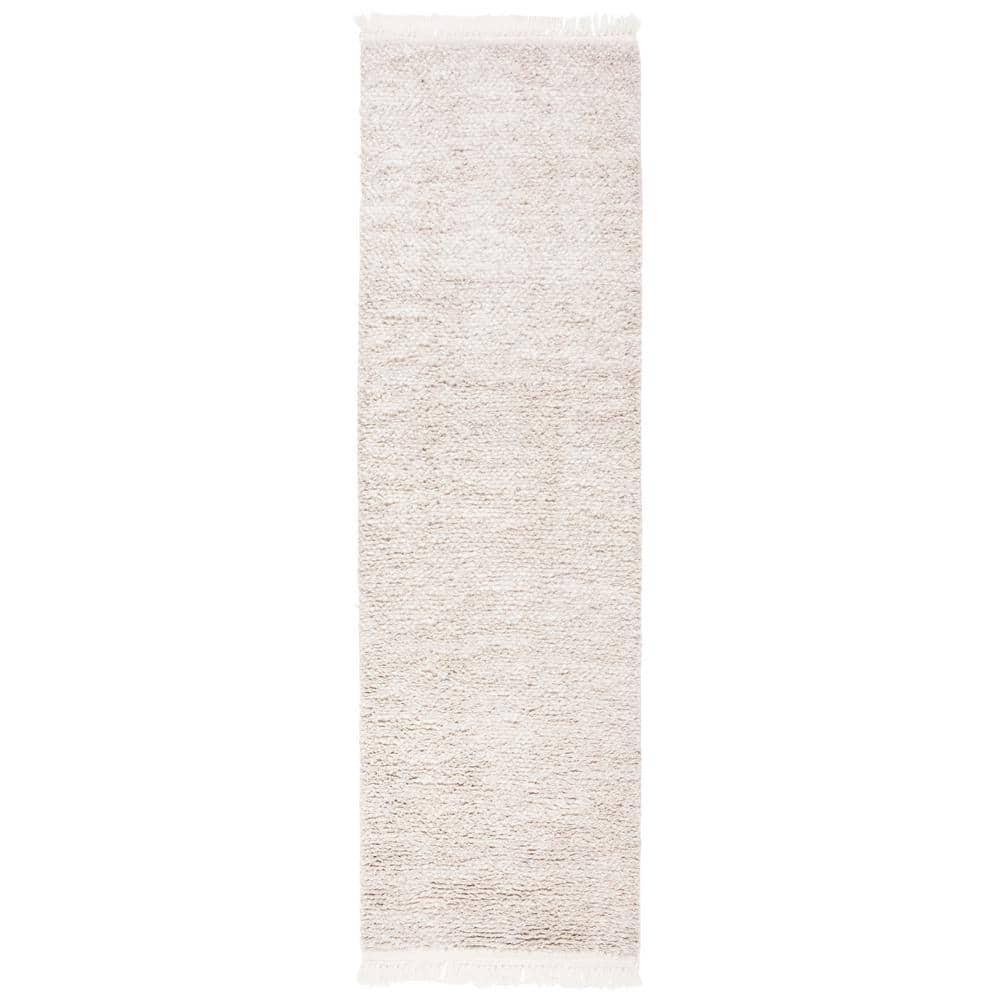 SAFAVIEH Casablanca Claud Solid Wool Runner Rug, Beige, 2'3" x 8'